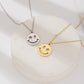 Titanium steel hip-hop smiley face necklace female simple personality asymmetrical smiley face clavicle chain