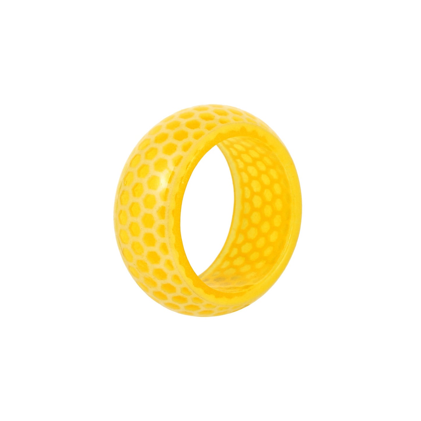 Explosive retro fashion honeycomb pattern Mori resin magic luminous ring