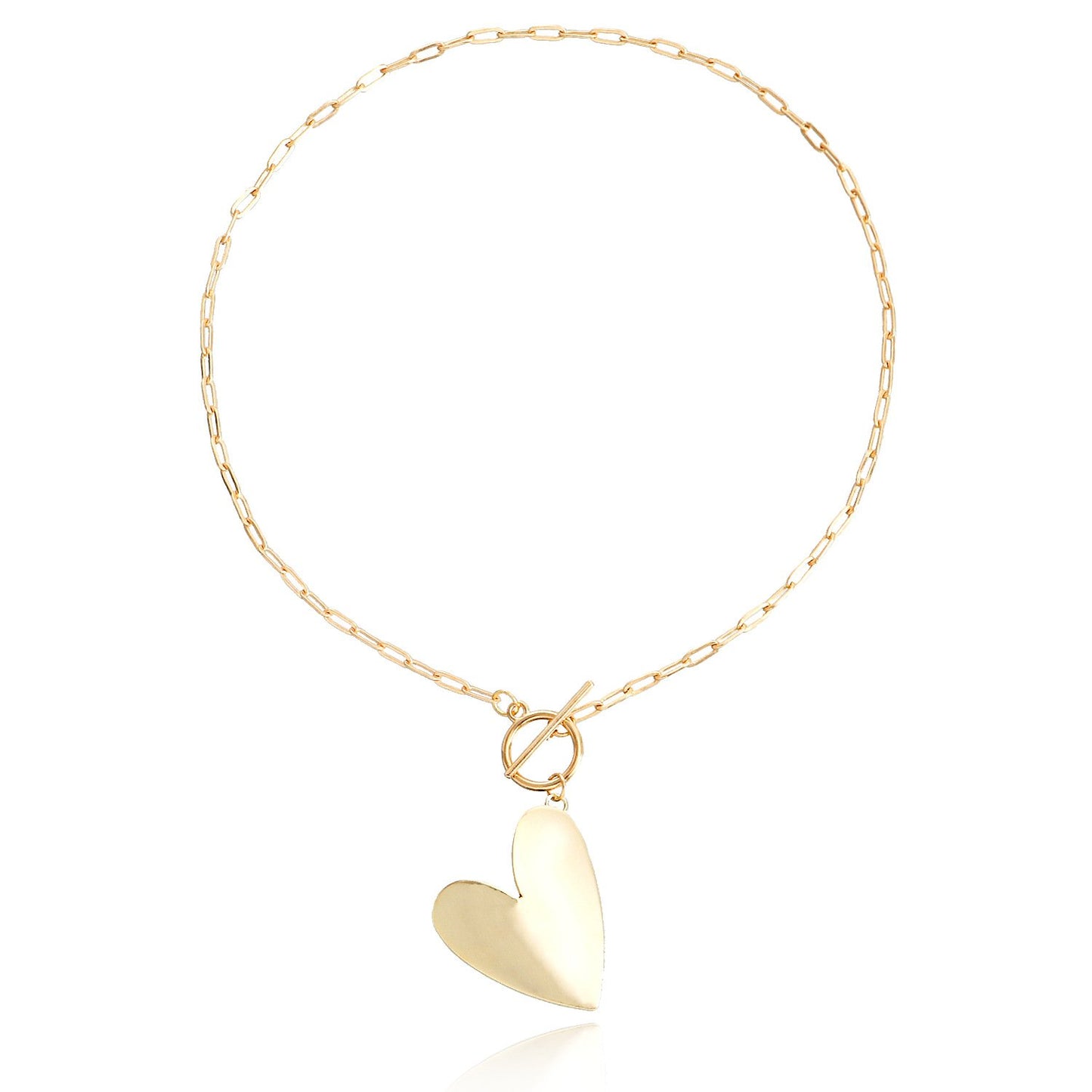 Explosive style metal texture punk ins simple necklace exaggerated love pendant necklace female accessories
