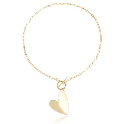 Explosive style metal texture punk ins simple necklace exaggerated love pendant necklace female accessories