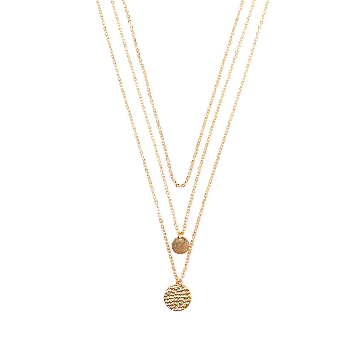 Fashion Geometric Metal Lasso Simple Necklace Metal Sequin Multilayer Necklace