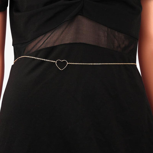 Fashion Metal Overlay Heart Waist Chain Hollow Peach Heart Shape Personality Versatile Dress Decoration