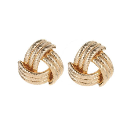 Exaggerated Earrings Geometric Cross Metal Pattern Stud Earrings Fashion Creative Accessories