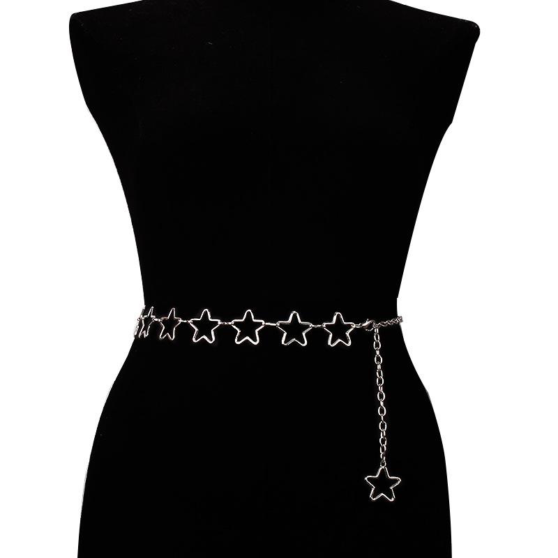 Jewelry fashion single-layer multiple star combination decoration simple and versatile dress waist chain