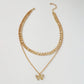 N918 Jewelry Metal Geometric Fashion Necklace Diamond Creative Retro Butterfly Pendant Necklace Women