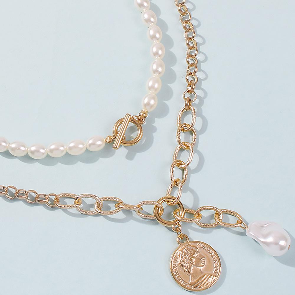 N7626 Popular Necklace Female Fashion Versatile Alloy Necklace Creative Bohemia Coin Pendant