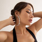 Jewelry personality color drop-shaped diamond earrings female exaggerated geometric ring geometric earrings