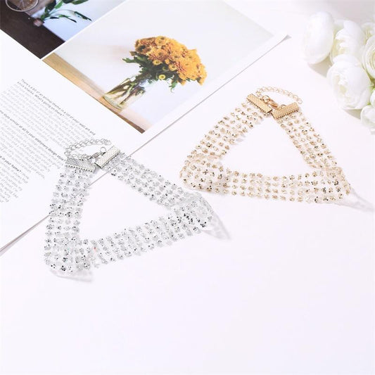 Choker mesh temperament all-match necklace personality cold ins flash diamond sequin necklace clavicle chain