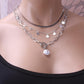 Snake bone chain sequin tassel multi-layer necklace femininity special-shaped pearl OT buckle necklace female