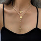 Jewelry Retro Little Angel Geometric Necklace Temperament Imitation Pearl Y-shaped Cross Tassel Necklace