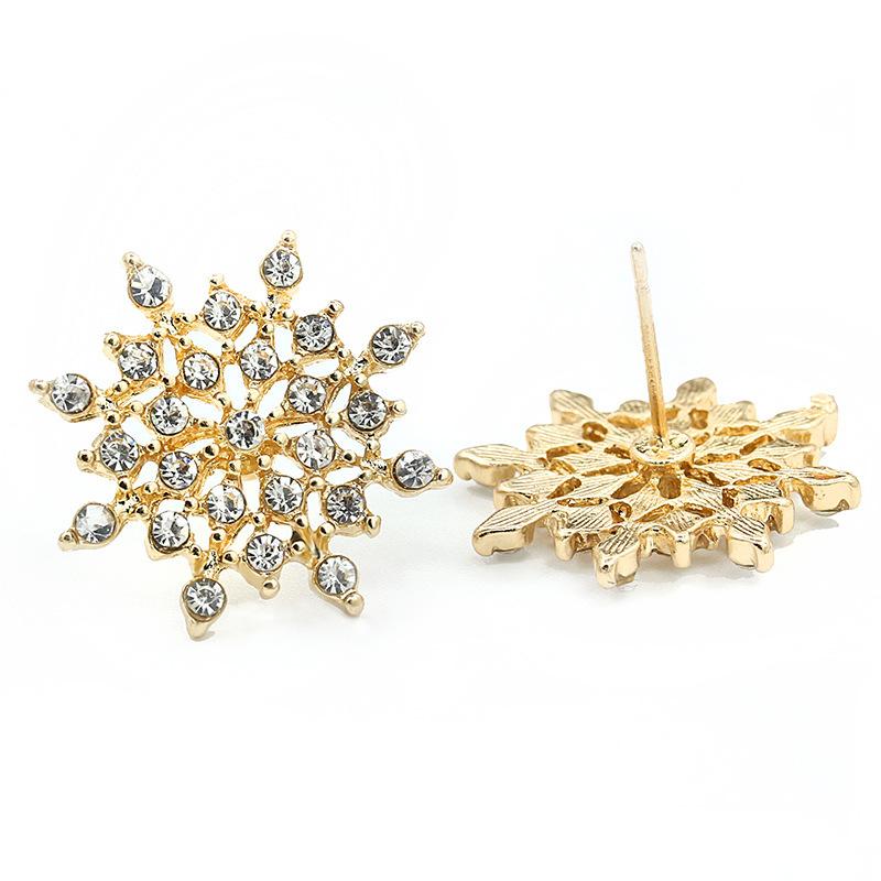 Fashion Earrings Temperament Rhinestone Brilliant Diamond Snowflake Stud Earrings Popular Earrings