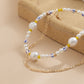 Jewelry temperament elastic imitation pearl rice bead anklet set female punk fine chain beaded foot decoration