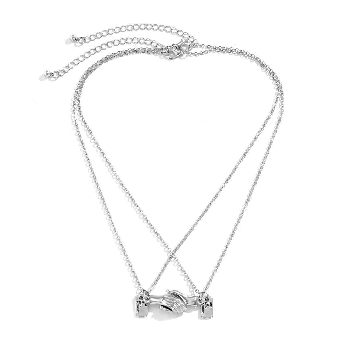 Jewelry Creative Niche Magnetic Handshake Set Couple Necklace Simple Pendant Thin Chain Necklace