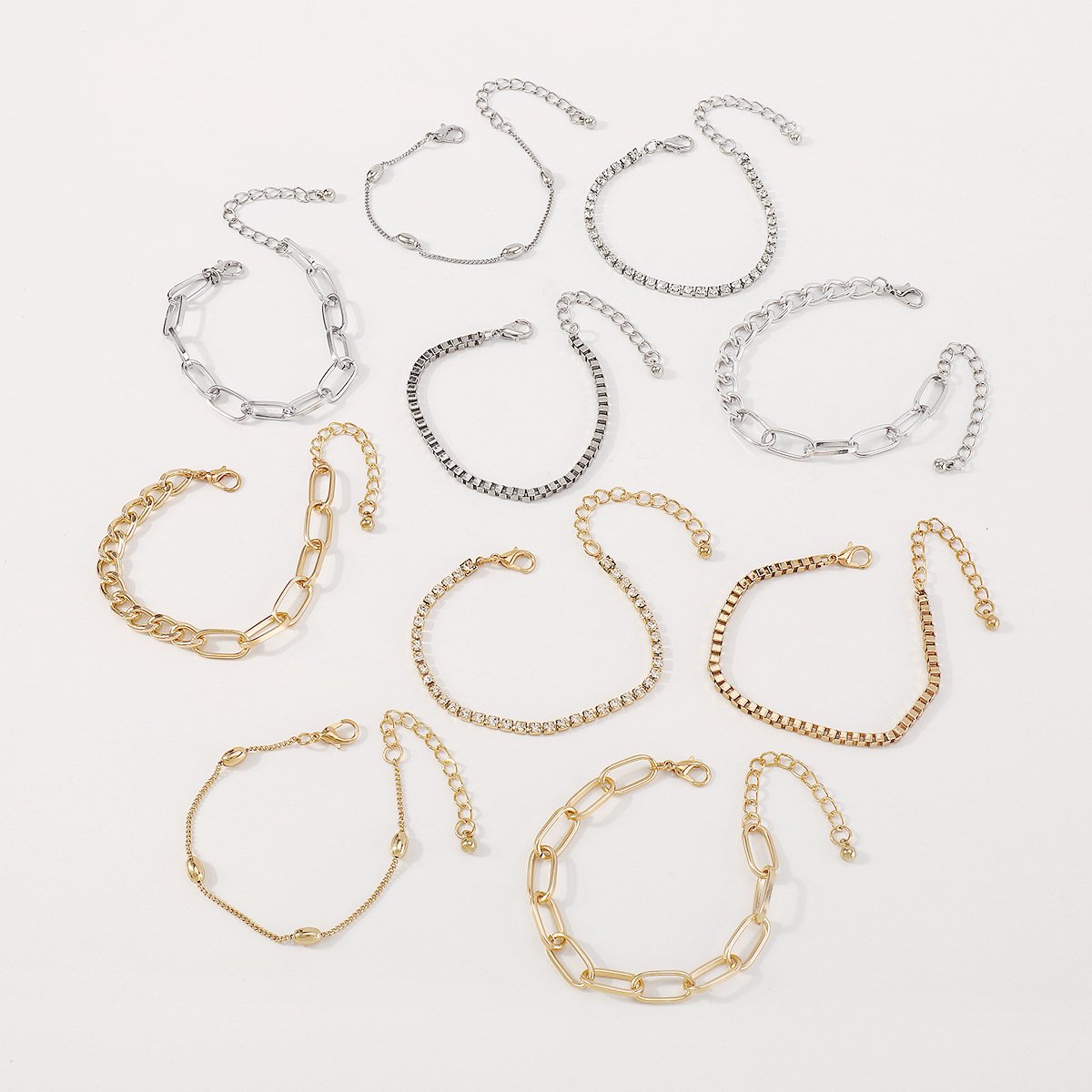 B1869 Personality creative hip-hop chain jewelry claw chain exaggerated geometric fashion splicing niche bracelet