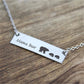 Popular fashion mother bear with cub necklace alloy mamabear exquisite clavicle chain