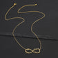 Trendy simple stainless steel English letters inverted ⑧ infinity cut name necklace titanium steel sexy necklace