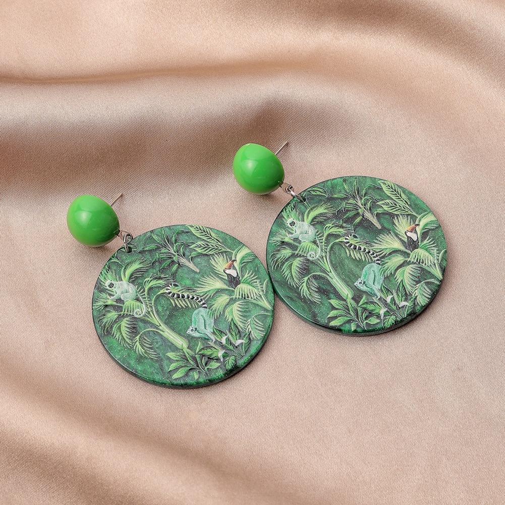 Geometric Acrylic Earrings 3D Printing Plants Flowers Animals Graffiti Earrings Creative Versatile Earrings