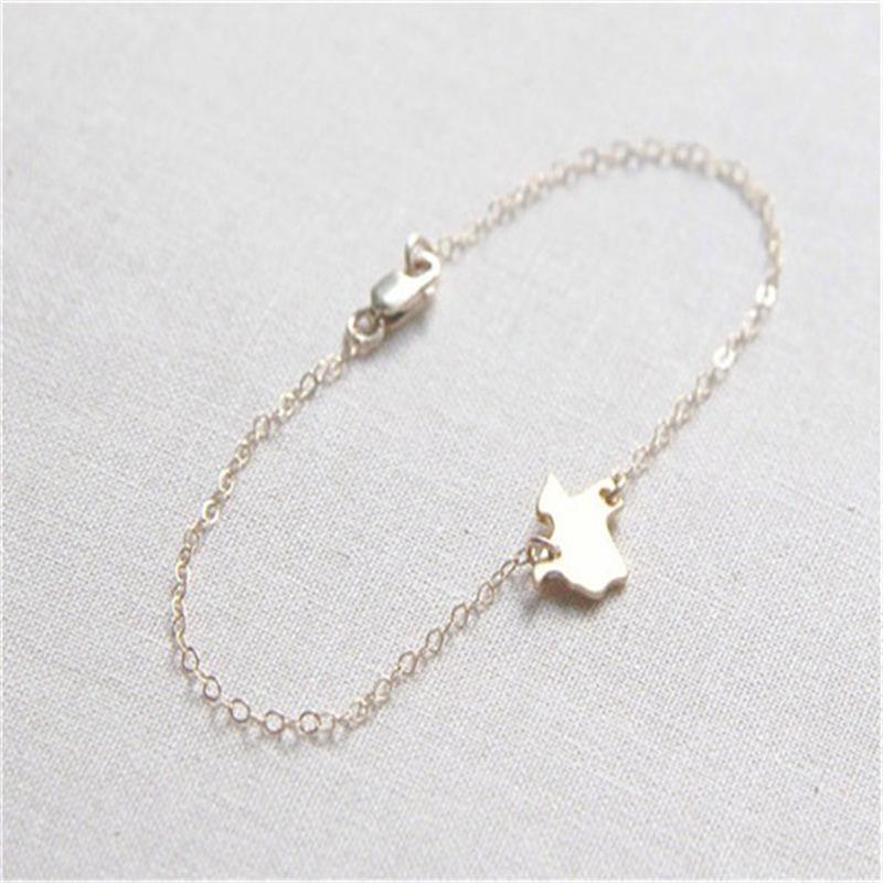 Map Bracelet Delicate Texas Map Bracelet Simple Map Bracelet