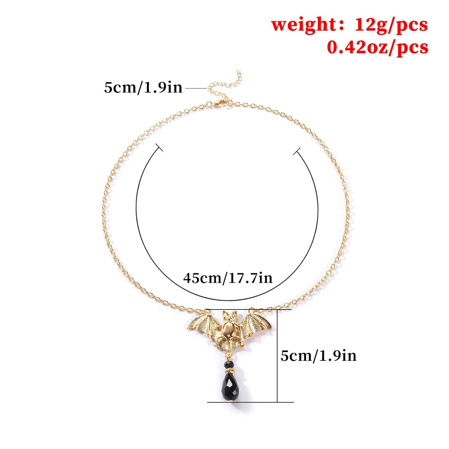 Exquisite Fashion Simple Ladies Alloy Plating Necklace Alloy Bat Pendant Jewelry