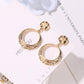 Creative Geometric Earrings Retro Fashion Concave-Convex Round Earrings Geometric Hollow Stud Earrings