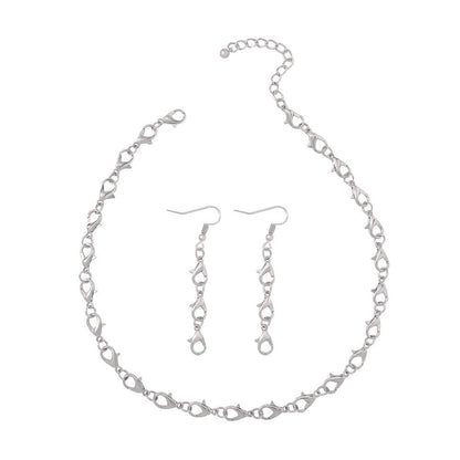 N9569 Niche Geometric Necklace Necklace Lobster Buckle Creative Design Personality Necklace Earring Set