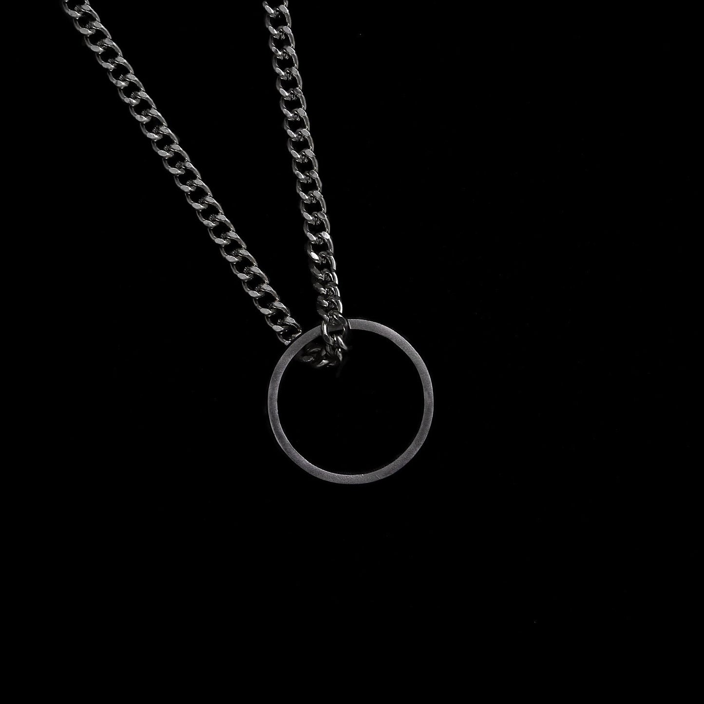 All-match chain titanium steel ring necklace pendant men's personality trendy hip-hop pendant couple accessories female