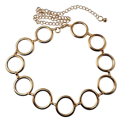 Jewelry exaggerated temperament chain circle eight-character mouth waist chain hollow multi-element waist chain female