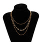 Jewelry simple imitation crystal ball chain multi-layer necklace female all-match geometric metal necklace
