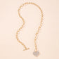 N8321 fashion exaggerated punk metal chain single layer necklace trendy heart-shaped diamond necklace
