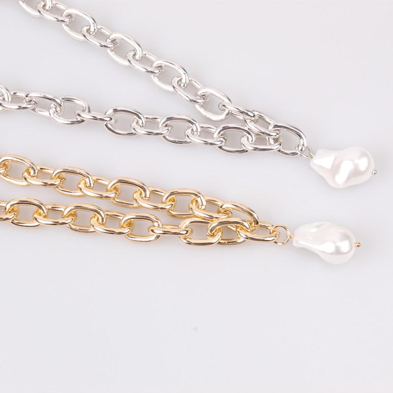 ins French fashion baroque special-shaped pearl chain necklace design trendy brand choker necklace