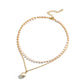 Ins net red simple double-layer pearl necklace temperament short collarbone chain female tide choker necklace