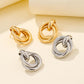 Minimalist metal line double ring winding earrings ins personality hip-hop exaggerated circle earrings female