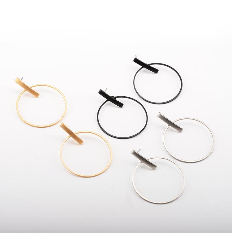 Fashion ladies round earrings simple temperament big circle female earrings