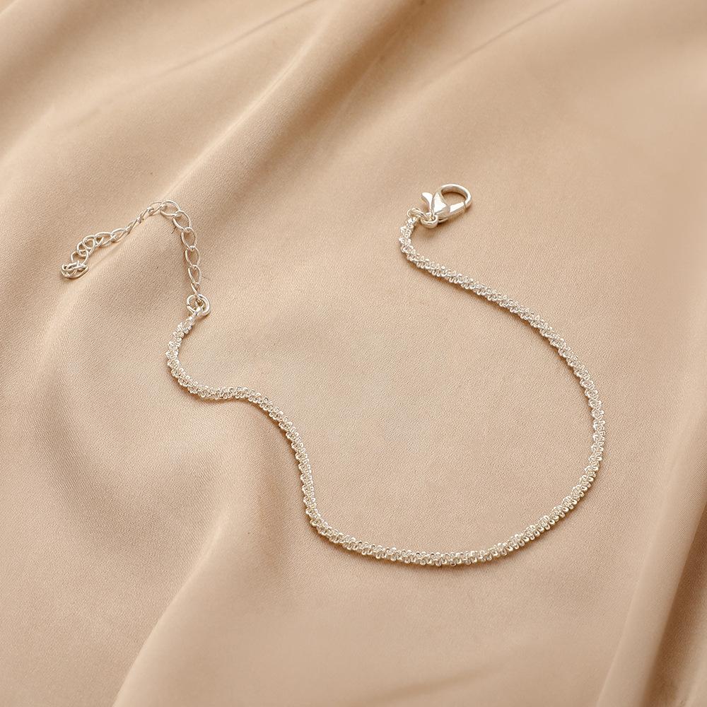 Explosive style sparkling bracelet female ins retro temperament silver pigment chain net red hand jewelry