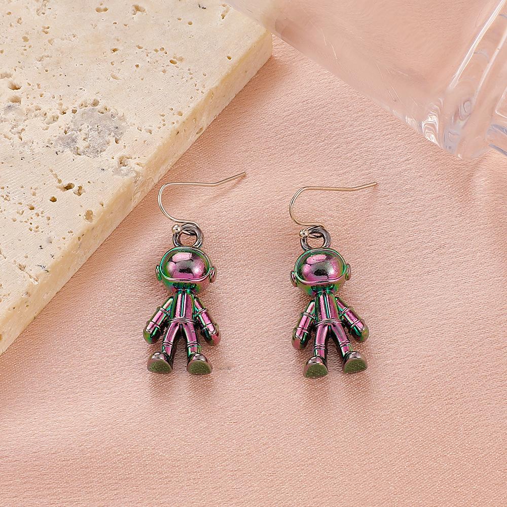 Ins Symphony Astronaut Earrings Fashion Punk Hip Hop Metal Stereo Geometry Astronaut Earrings Earrings