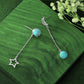Jewelry Tassel Earrings Female Summer Niche Design Sense Star Moon Inlaid Turquoise Jewelry Accessories