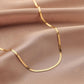 Ins niche light luxury stainless steel gold flat snake chain simple titanium steel snake bone chain temperament collarbone necklace