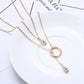 Jewelry Fashion Personality Trend Free Versatile Necklace Geometric Pearl Pendant Long Tassel Long Necklace
