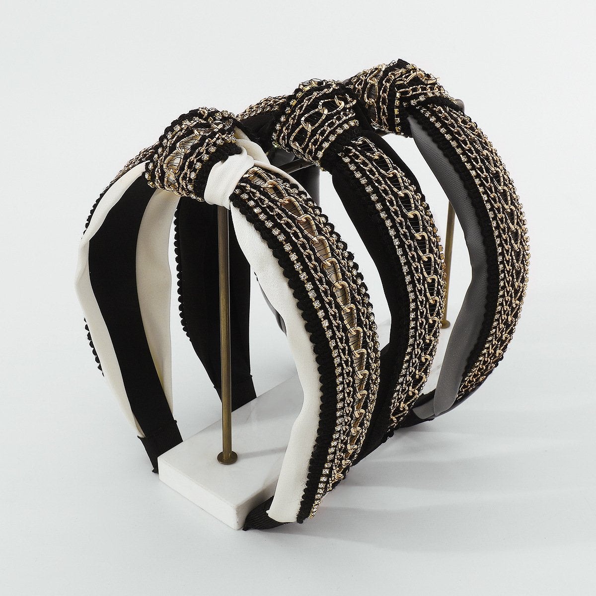 F457 Exaggerated Rhinestone Headband Baroque Claw Chain Chain Palace Retro Pressed Hair Headband Female