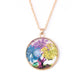eaby fashion creative round dried flower butterfly tree of life necklace clavicle chain jewelry