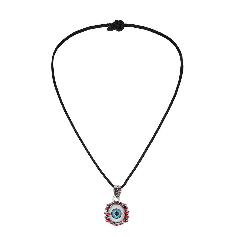 Trendy Personality Men's Creative Design Devil Eye Skull Luminous Necklace
