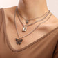 Explosive necklace female ins simple cold gothic padlock trend butterfly pendant diy necklace