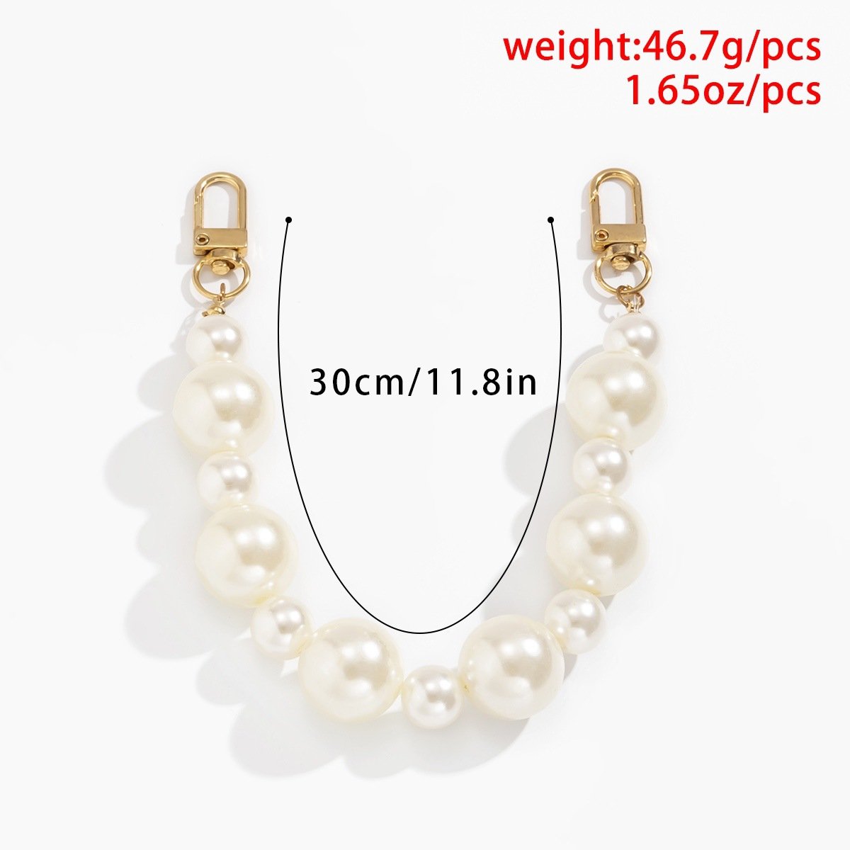 Temperament is simple and indifferent big pearl bag chain workplace fashion beaded metal handbag decoration