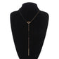 Jewelry Long Tassel Pendant Necklace Femininity Y-shaped Love Black Gemstone Necklace