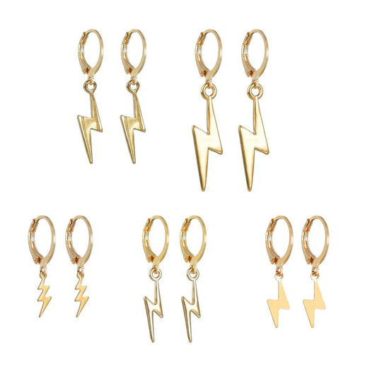 Accessories Fashion Punk Lightning Earrings Earrings Personality Men's and Women's Jewelry