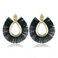 Leaf Tassel Exaggerated Earrings Retro Water Drop Fan-shaped Earrings Fashion Autumn and Winter Earrings