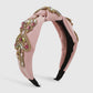F4639 Baroque exaggerated headband fabric knotted rhinestone claw chain leaf light luxury heavy industry headband female