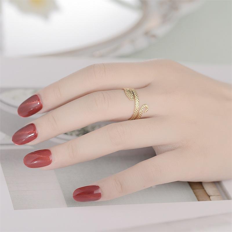 Hip Hop Open Titanium Steel Ring Snake Ring Vintage Stainless Steel Ring Jewelry