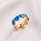 Ins net red color love ring retro personality trend drop nectarine peach heart ring cute fun tail ring