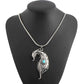 Feather Turquoise Pendant Hiphop Necklace Men